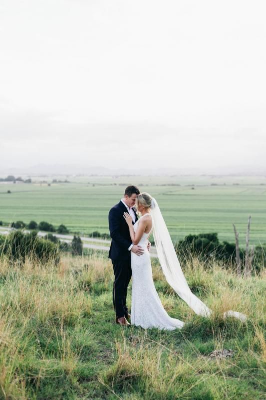 Real bride Holly wore the Luxe Cindy wedding dress by Karen Willis Holmes.