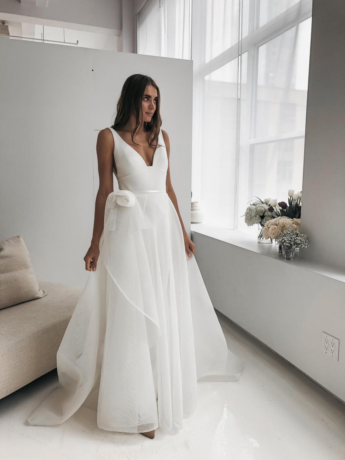 Aisha Karen Willis Holmes wedding dresses at One Fine Day for NYC bridal market.