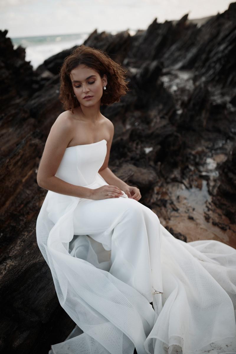 The Esther gown by Karen Willis Holmes, simple a-line wedding dress.