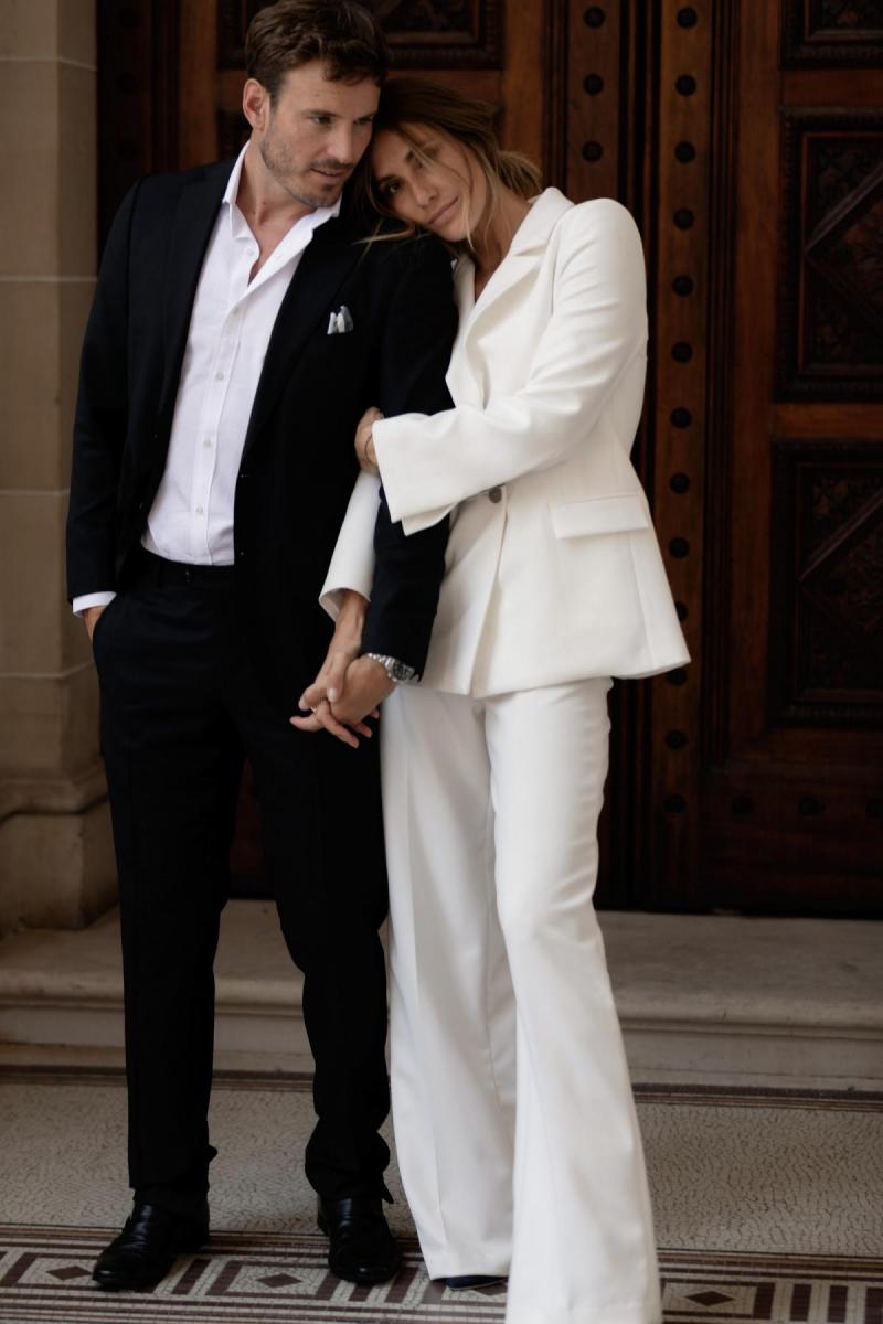 Charlie & Danielle by Karen Willis Holmes, wedding jacket & wedding pants for wedding dress alternatives