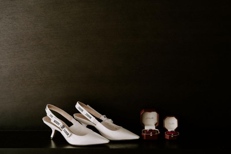 Real bride Sarah's wedding shoes and jewellery by Dior