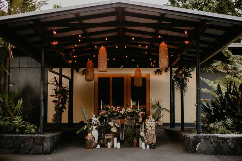 KWH real bride Jana's bungalow for their eleopement at The Falls at Reed’s Island in Hilo
