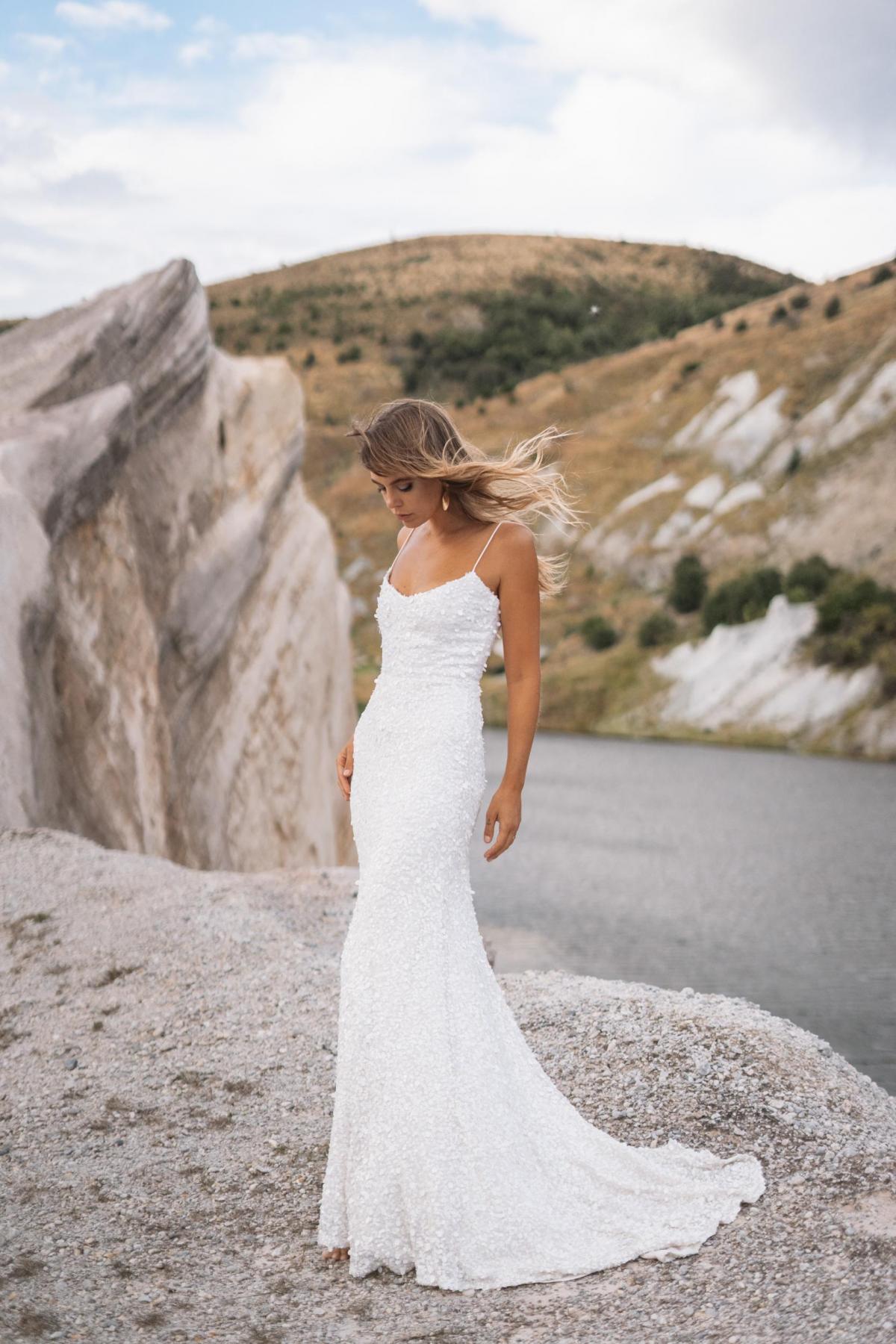 Chrissy Macpherson wears Karen Willis Holmes wedding dress