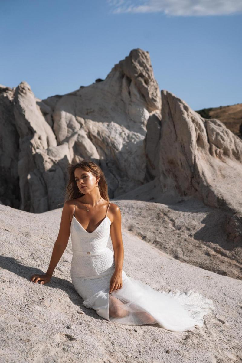 Chrissy Macpherson wears Karen Willis Holmes wedding dress