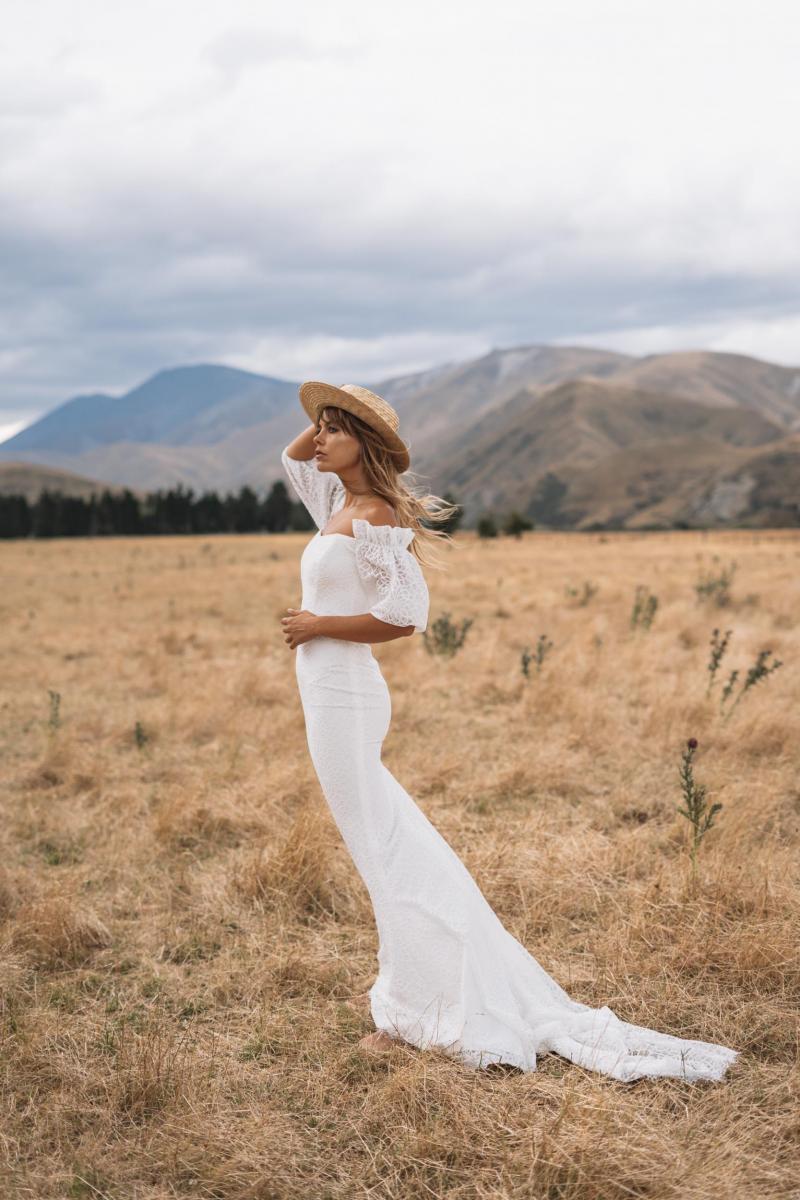Chrissy Macpherson wears Karen Willis Holmes wedding dress