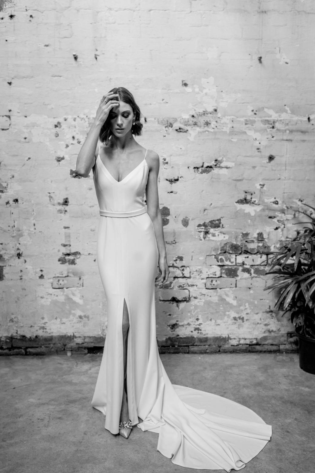 Caroline | Simple V-Neck Wedding Dress | Karen Willis Holmes