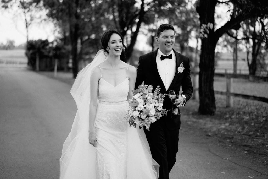Real bride Danielle wore the Luxe Donna wedding dress by Karen Willis Holmes.