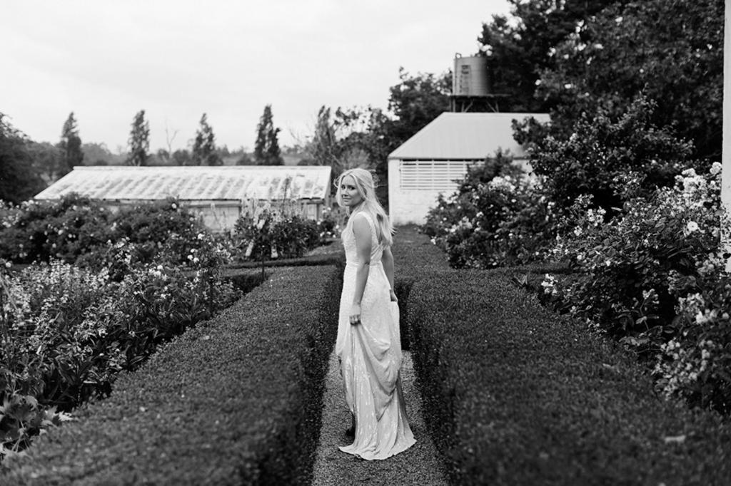 Real bride Rachael wore the Luxe Fontanne wedding dress by Karen Willis Holmes.