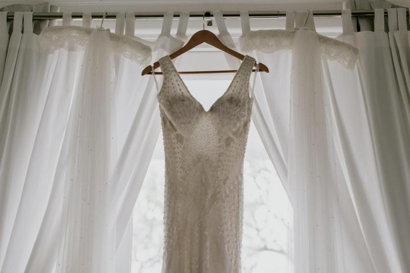 Real bride Renee wore the Fontanne wedding dress from our Luxe collection by Karen Willis Holmes.