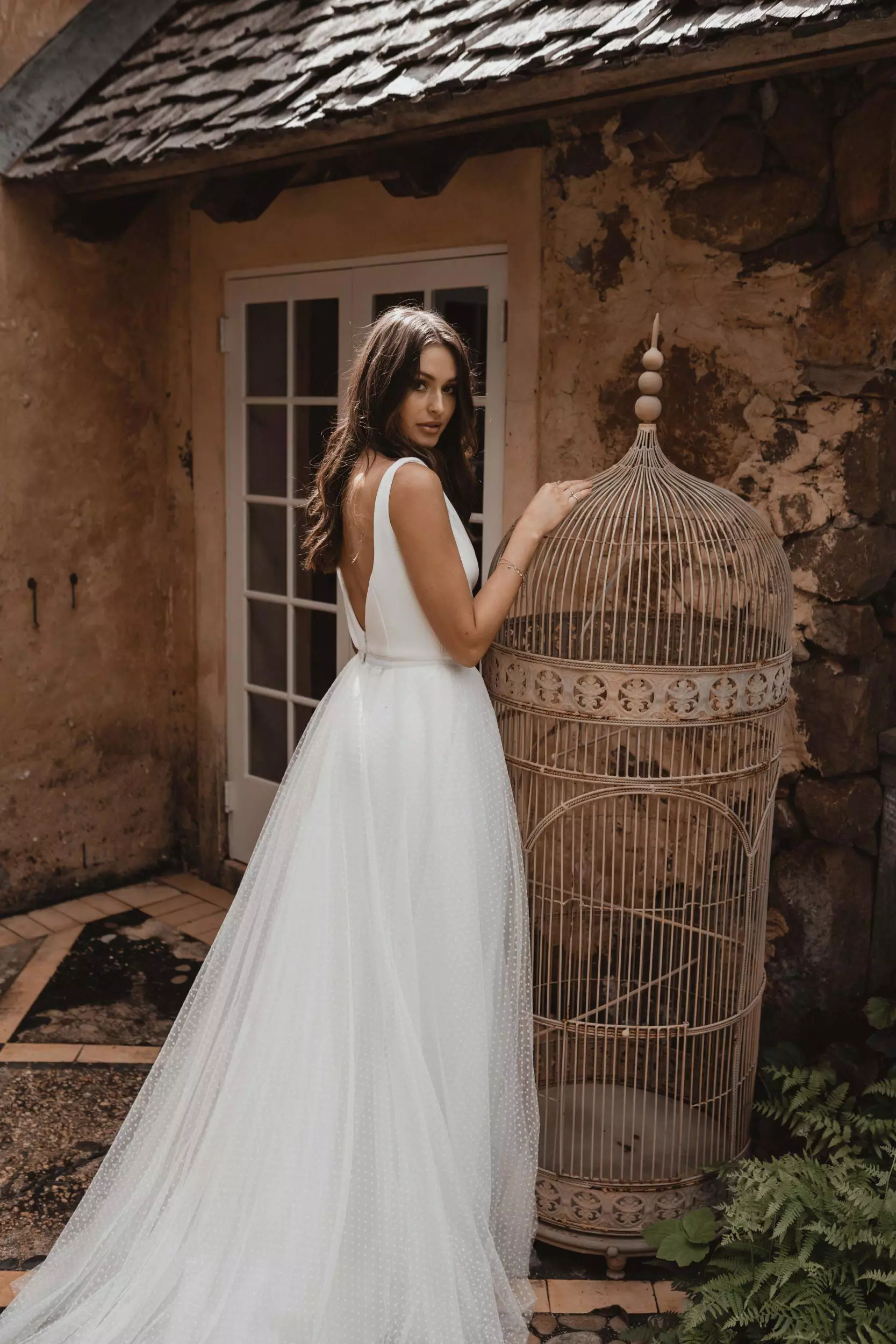 polka dot bridal dress