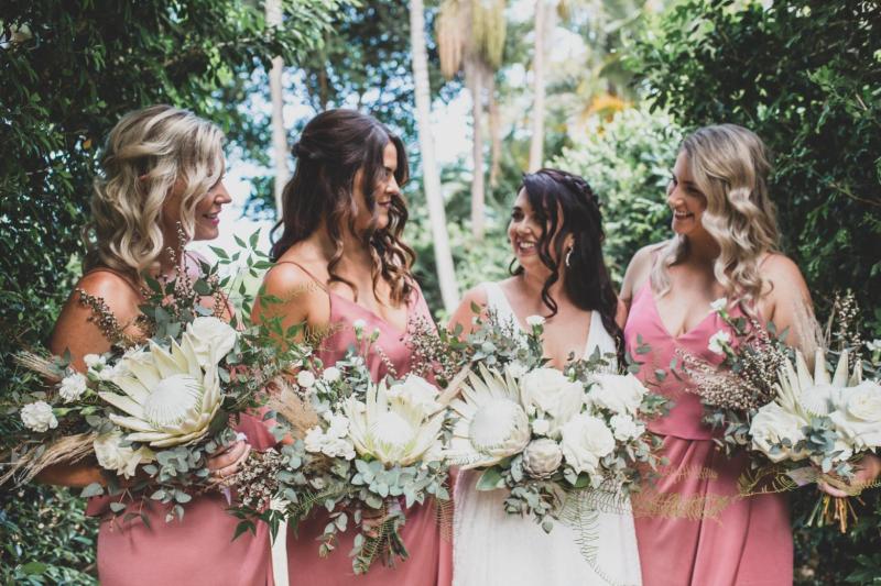 Real bride Bree wore the Wild Hearts Nadia wedding dress by Karen Willis Holmes.