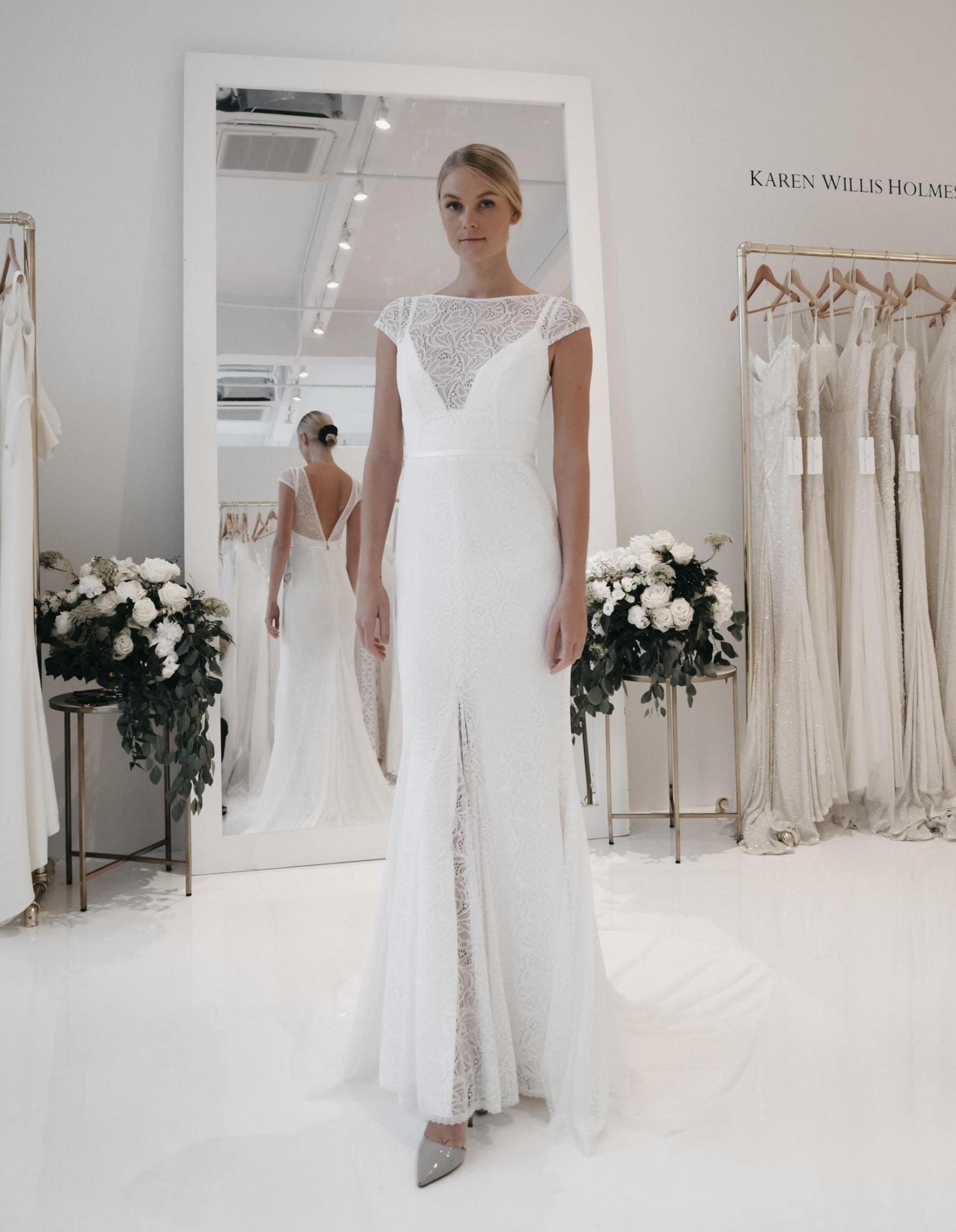 Jemma | Cap Sleeve Illusion Lace Wedding Dress | Karen Willis Holmes