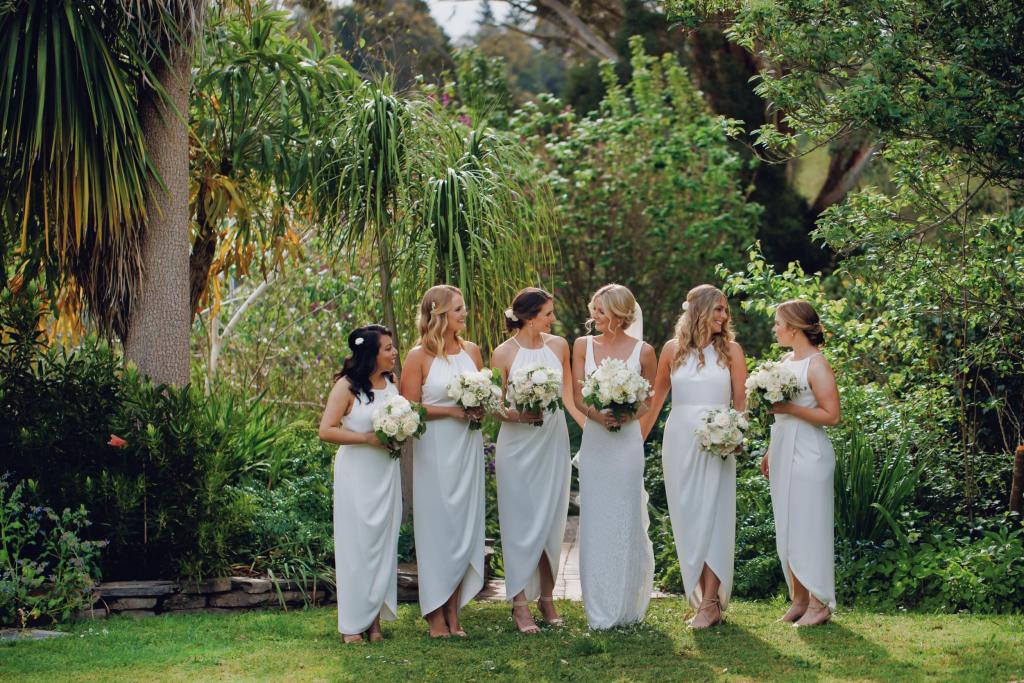 Real bride Meaghan wore the Wild Hearts Valencia wedding dress by Karen Willis Holmes.