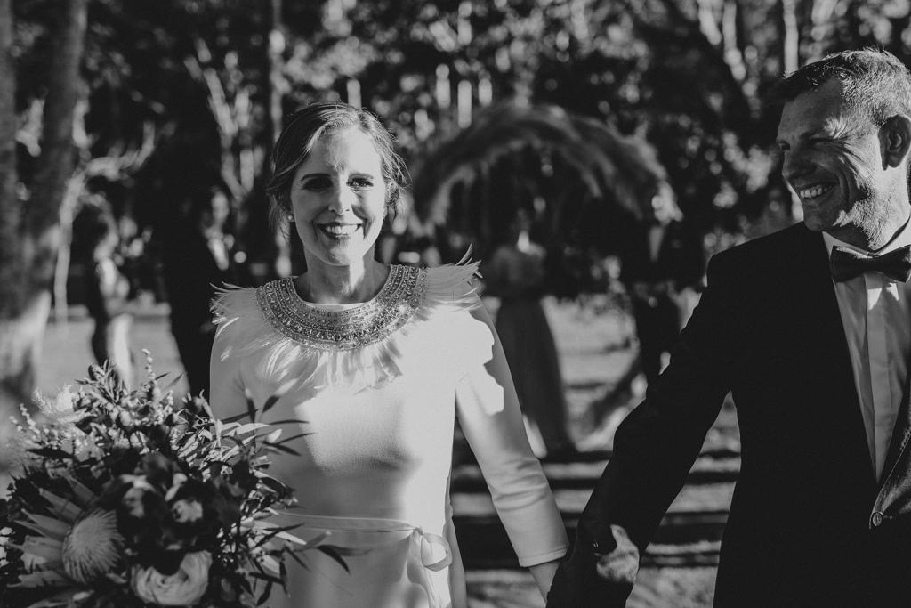 Real bride Lauren wore the Wild Hearts Paris wedding dress by Karen Willis Holmes.