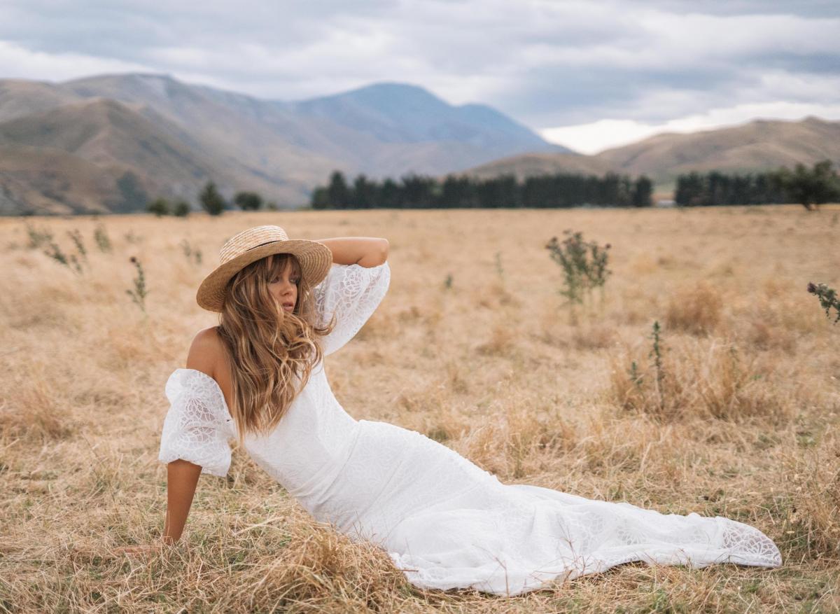 Chrissy Macpherson wears Karen Willis Holmes wedding dress