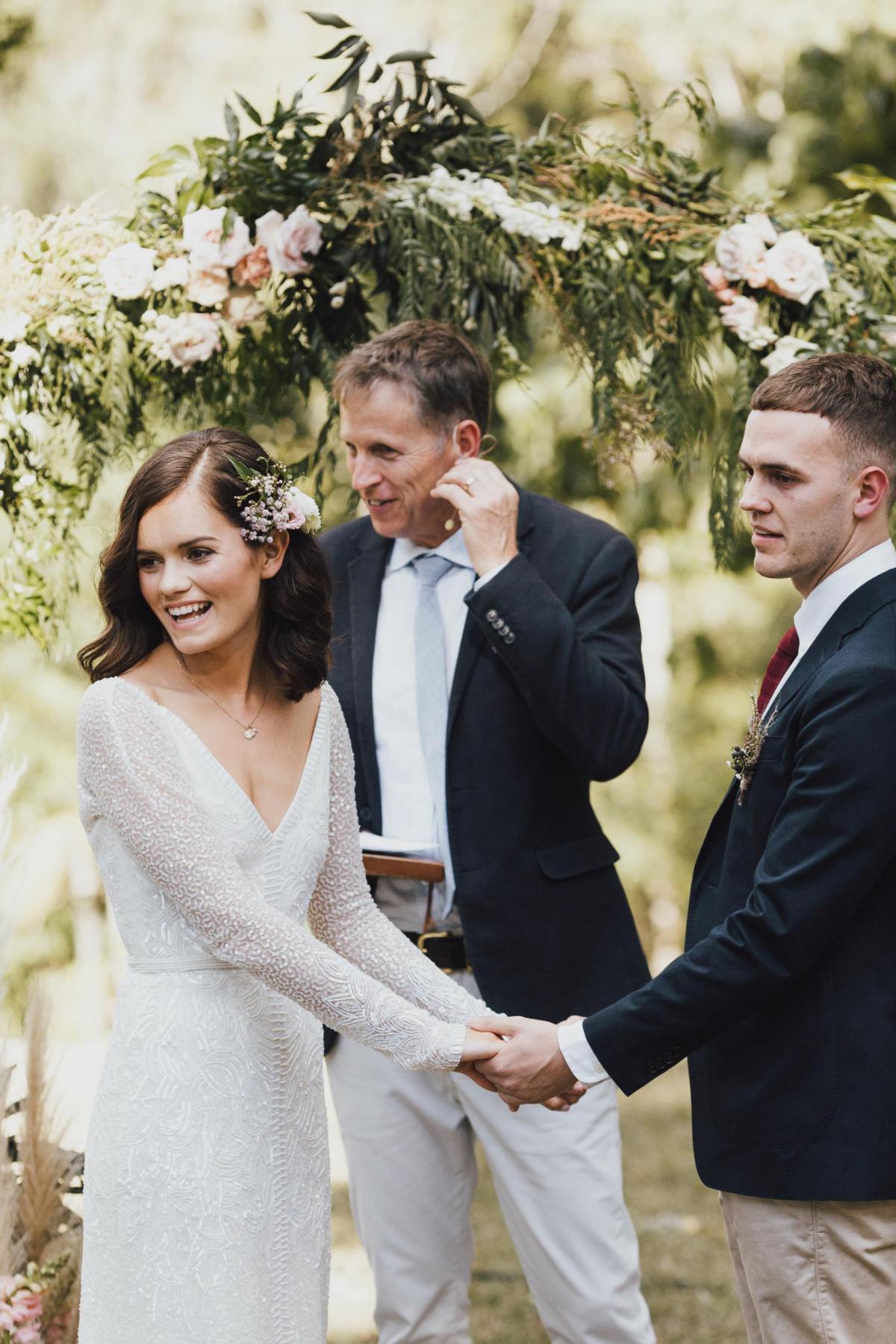 Read all about our real bride's wedding in this blog. She wore the Luxe Celine wedding dress by Karen Willis Holmes.