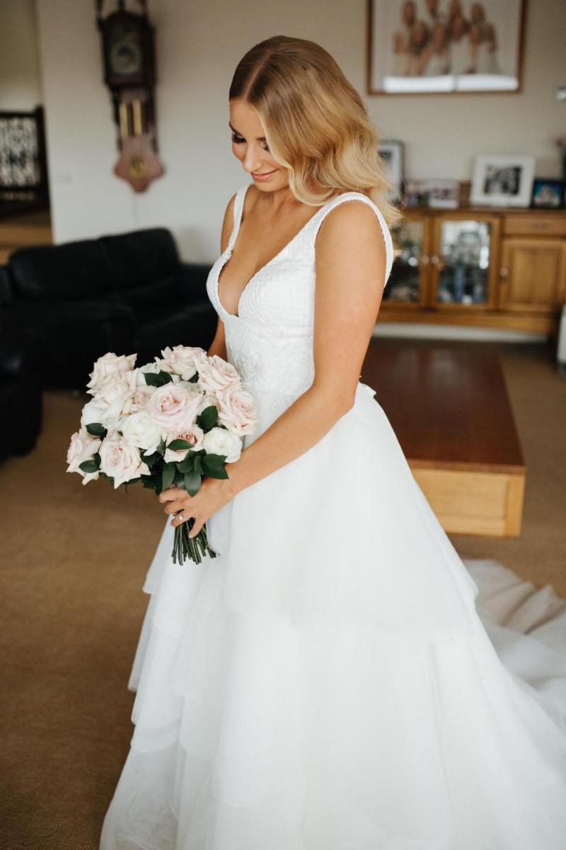 Read all about our real bride's wedding in this blog. She wore the BESPOKE Roasline/Marina wedding dress by Karen Willis Holmes.