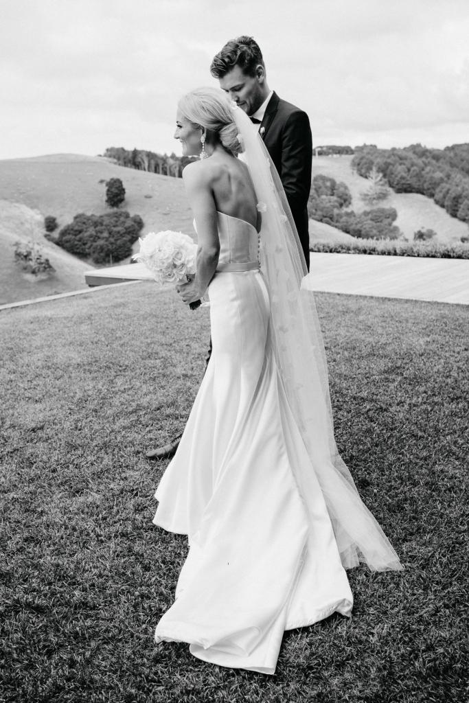 Real bride Kate wore the Bespoke Blake/Prea wedding dress by Karen Willis Holmes.