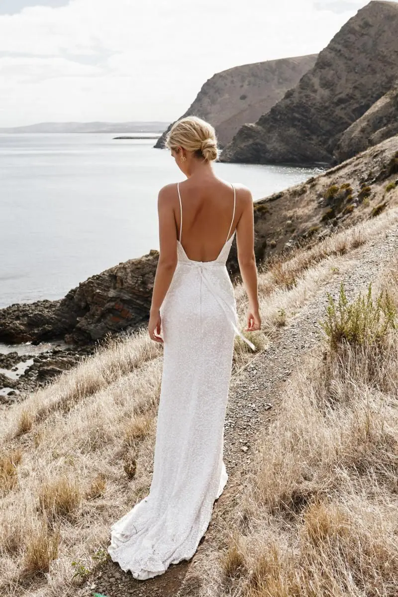 Roxy Gown, Backless Halter Wedding Dress