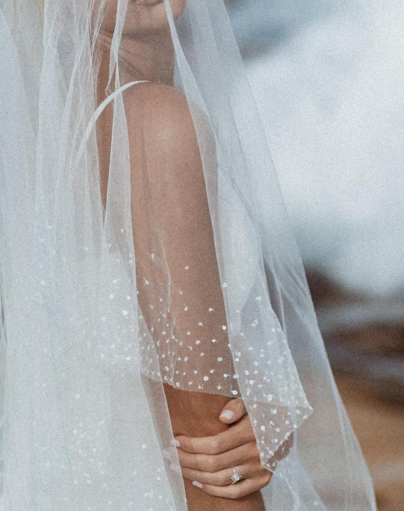 The Astra Veil by Karen Willis Holmes, modern cathedral wedding veil.