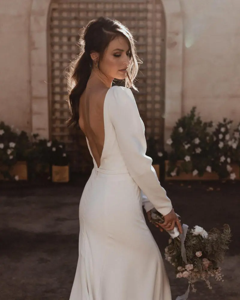 Aubrey Gown | Simple Long Sleeve Wedding Dress | Karen Willis Holmes Aubrey Gown | Simple Long Sleeve Wedding Dress | Karen Willis Holmes