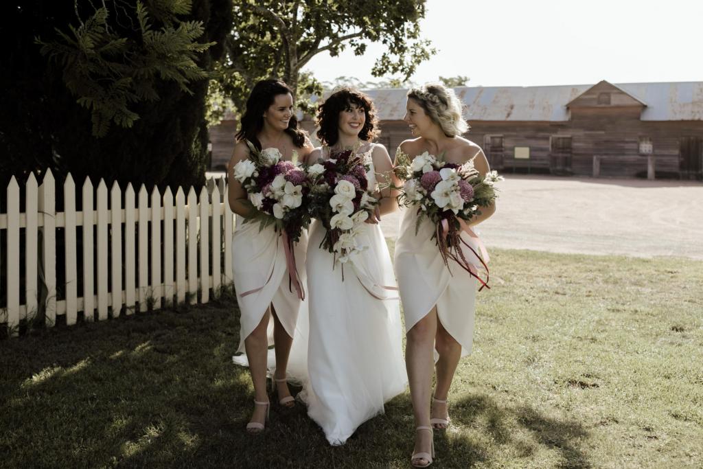 Real bride Lauren wore the Wild Hearts Maisie wedding dress by Karen Willis Holmes.