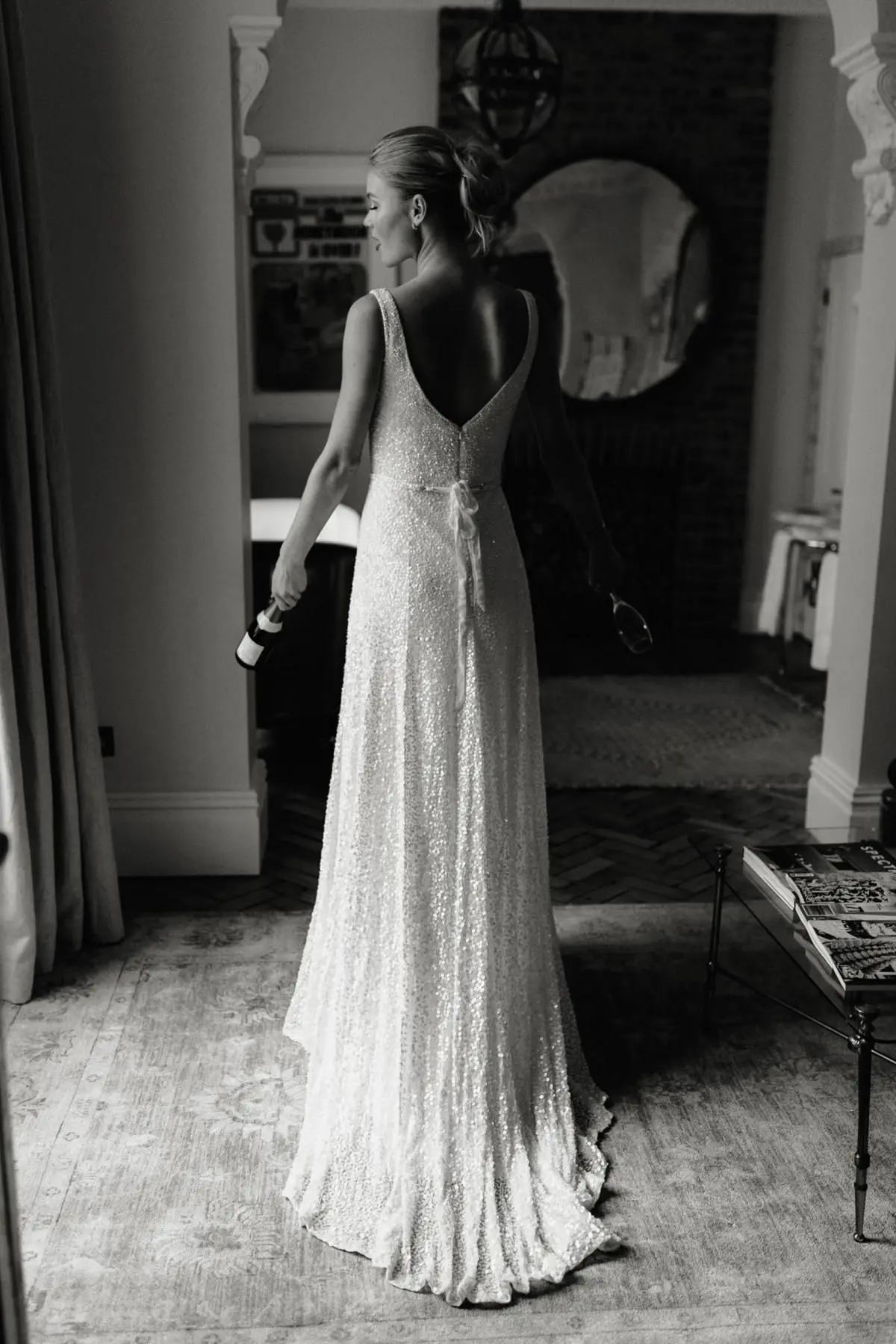 chinese dress ladies Ladivine CD372W Soft Satin Halter Neck A Line Bridal Dress, Off White / 2 main image 0