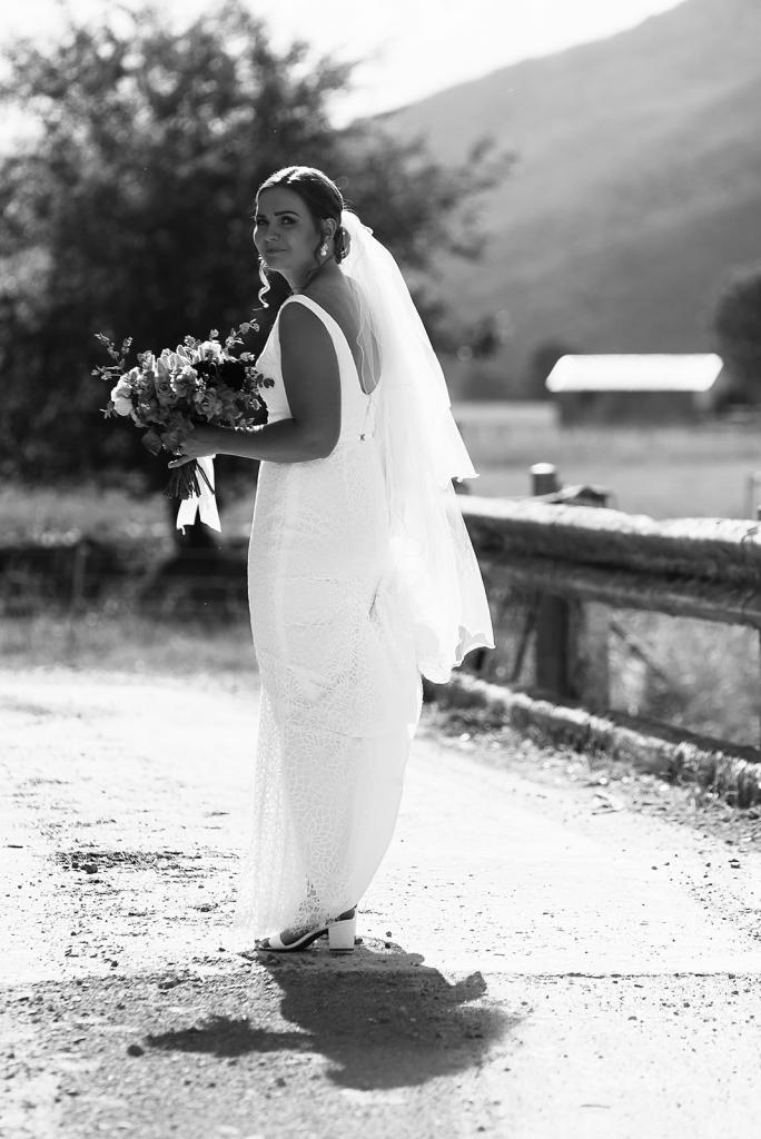 Real bride Sophie wore the Wild Hearts Rylie wedding dress by Karen Willis Holmes.
