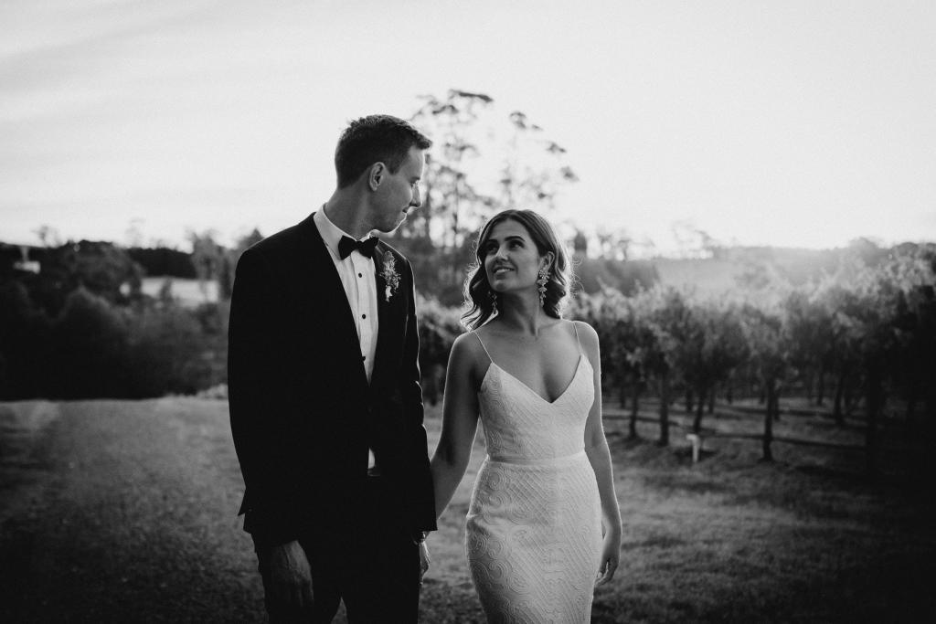Real bride Rieanna wore the Wild Hearts Elodie wedding dress by Karen Willis Holmes.