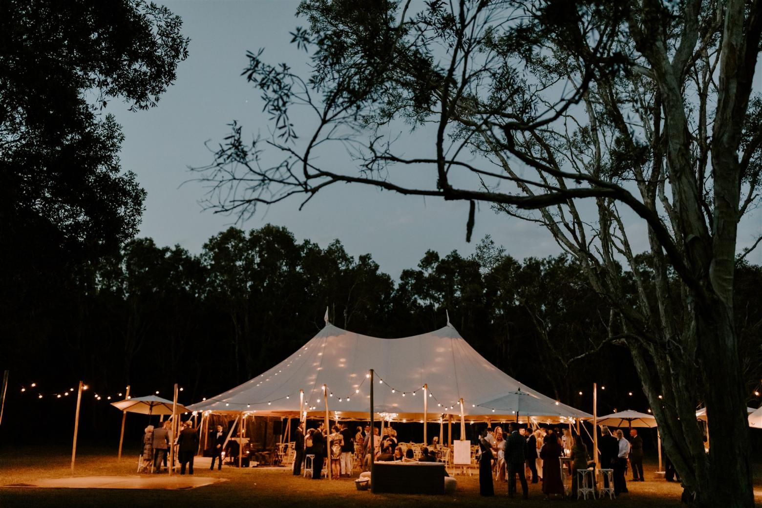 KWH bride Jemma's reception marquee with fair light details