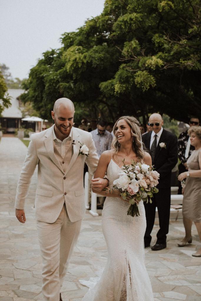 Real bride Ilina wore the Wild Hearts Justine wedding dress by Karen Willis Holmes.