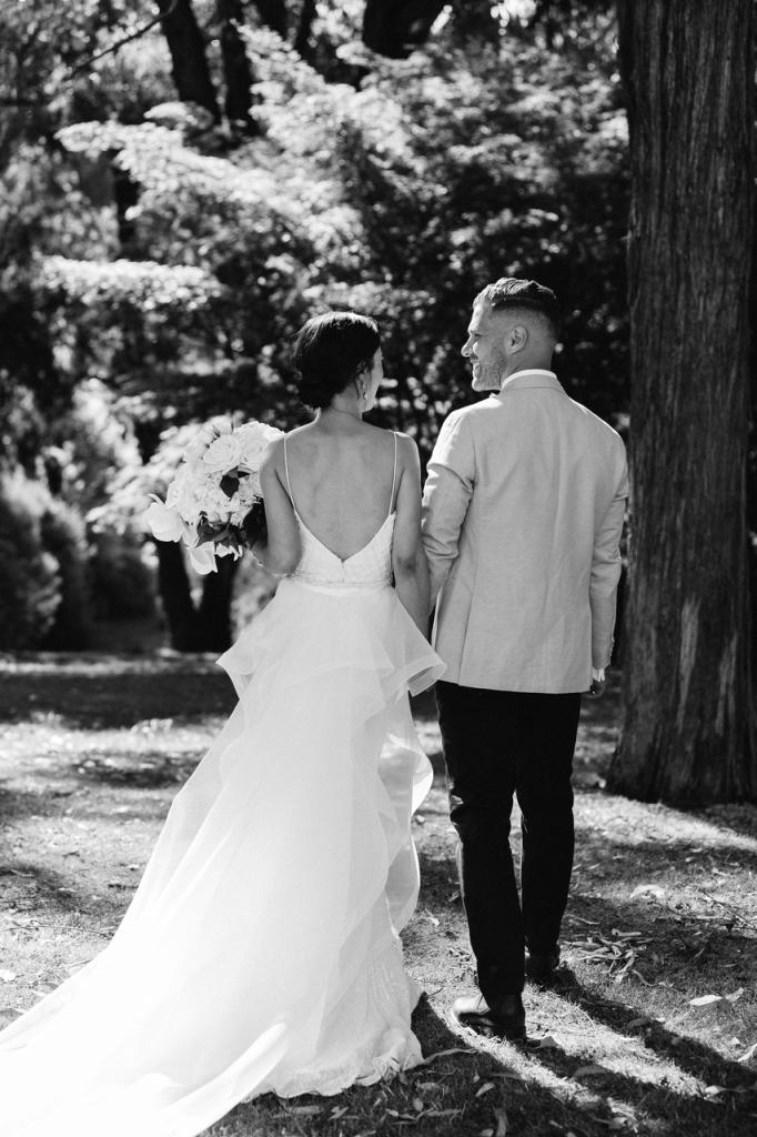 Real bride Emma wore the Luxe Darcy wedding dress by Karen Willis Holmes.
