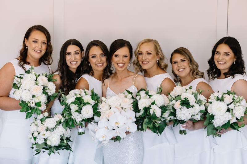 Real bride Emma wore the Luxe Darcy wedding dress by Karen Willis Holmes.