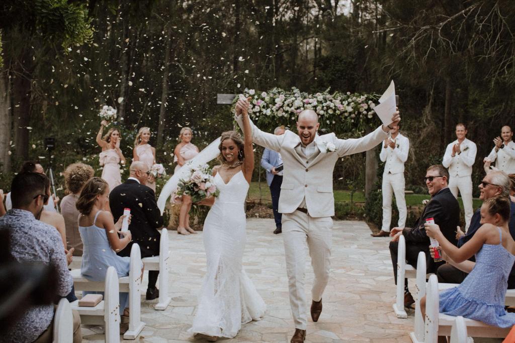 Real bride Ilina wore the Wild Hearts Justine wedding dress by Karen Willis Holmes.