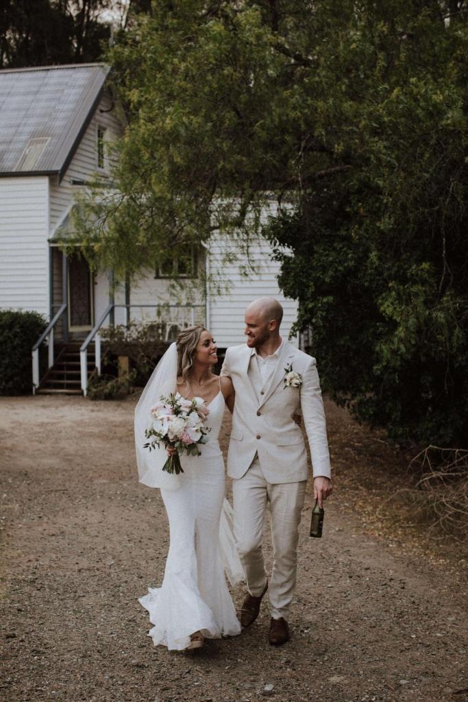 Real bride Ilina wore the Wild Hearts Justine wedding dress by Karen Willis Holmes.