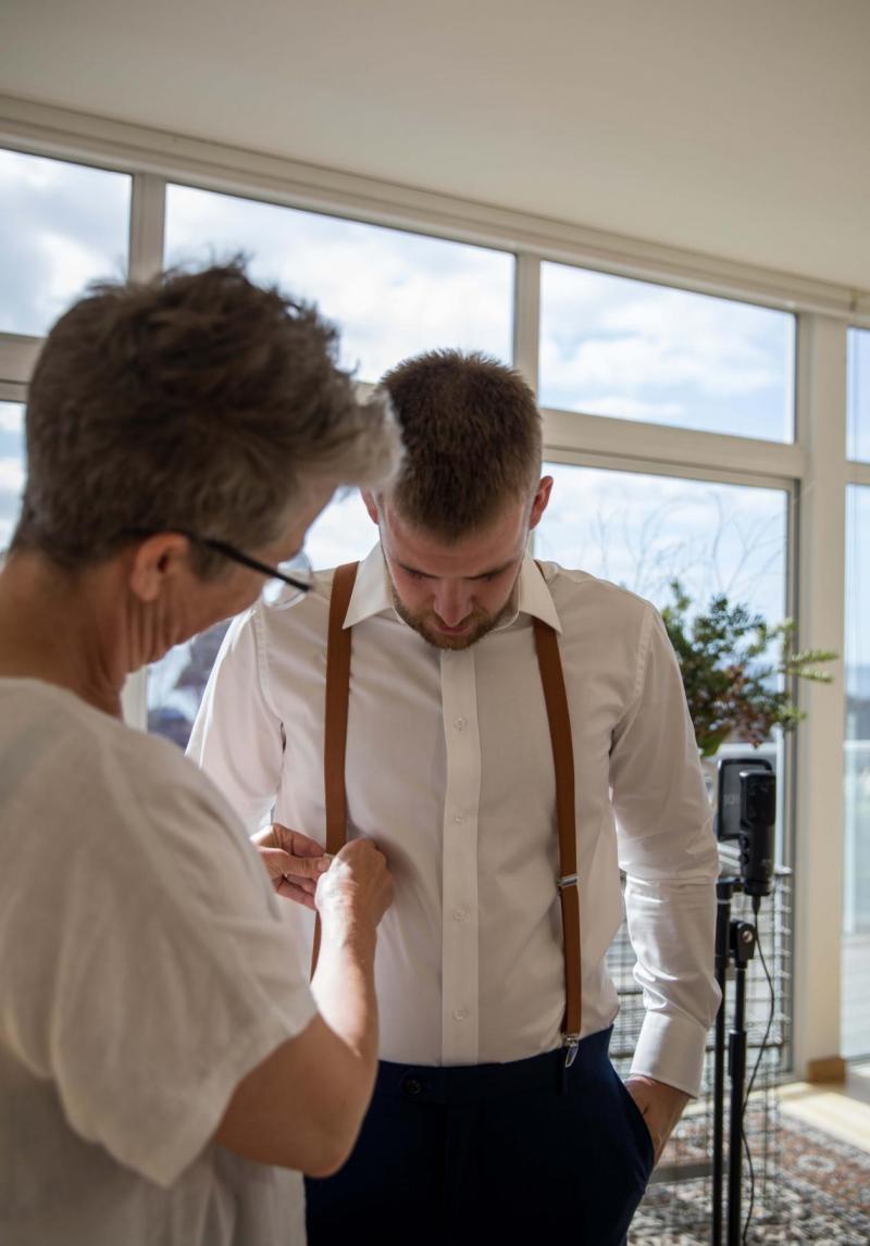 KWH bride getting ready for her COVID-19 wedding