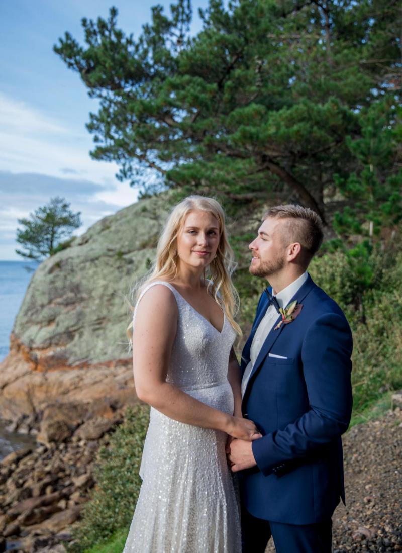 KWH bride Alana wears the LOTUS gown to her COVID-19 wedding