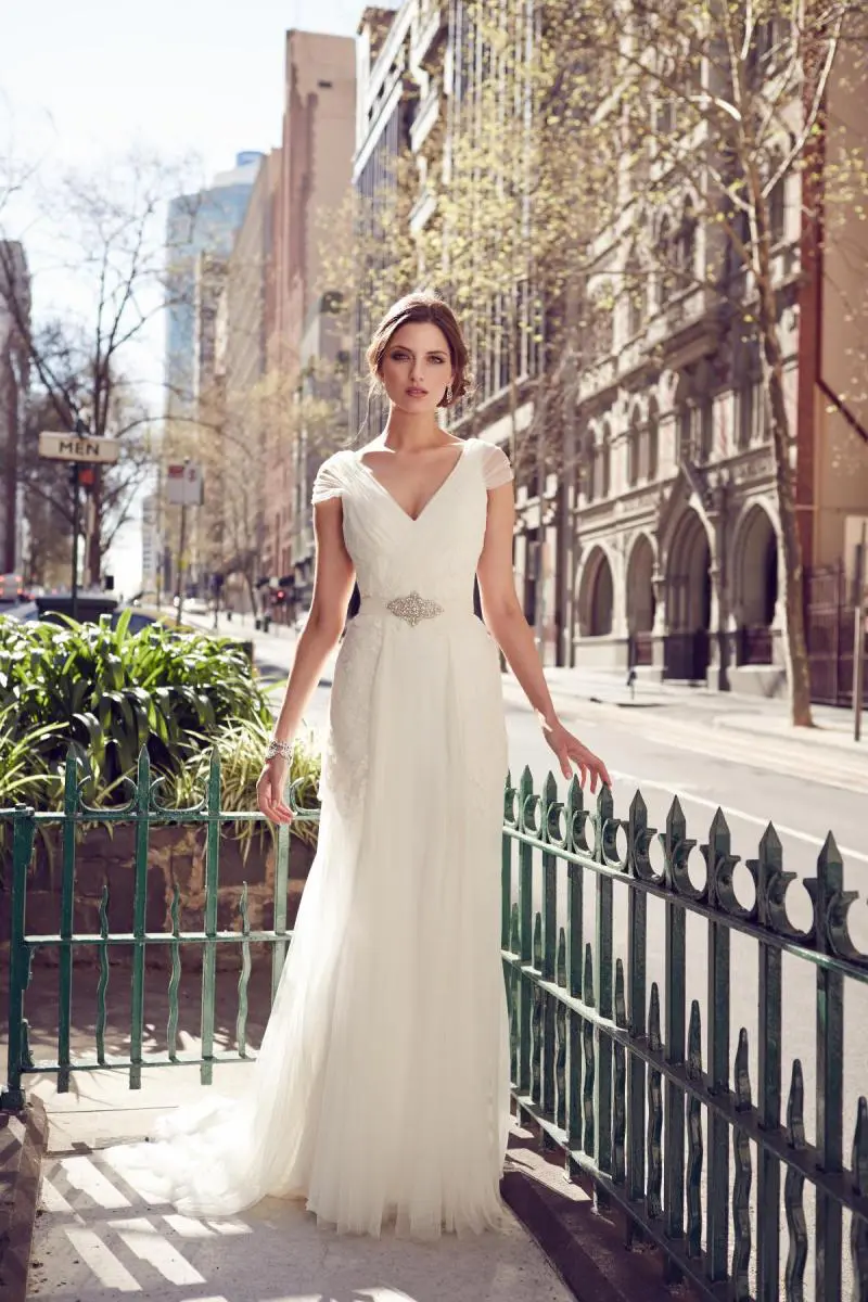 Lyla | Cap Sleeve Plain Wedding Dress | Karen Willis Holmes Archives Lyla | Cap Sleeve Plain Wedding Dress | Karen Willis Holmes Archives