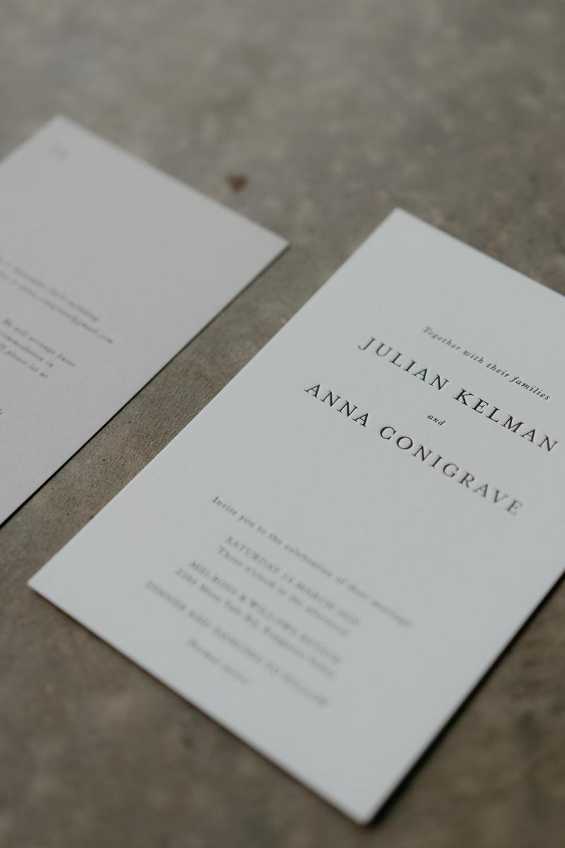 Wedding invitations of KWH bride Anna's wedding
