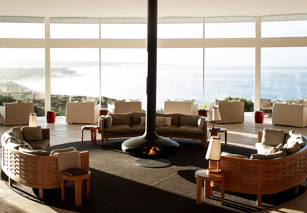 Southern Ocean lodge picture of living room overlooking Kangaroo Island, best honeymoon destinations Australia
