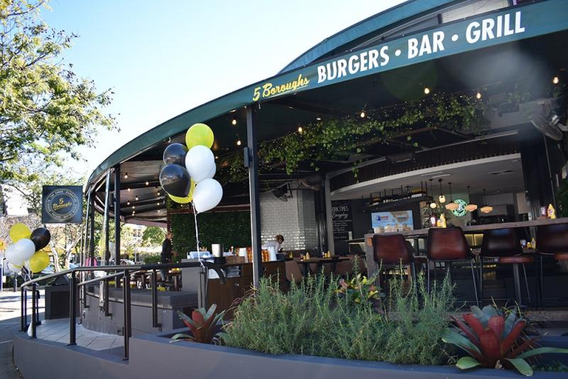 American burgers at restaurant 5 Boroughs in Paddington, Brisbane