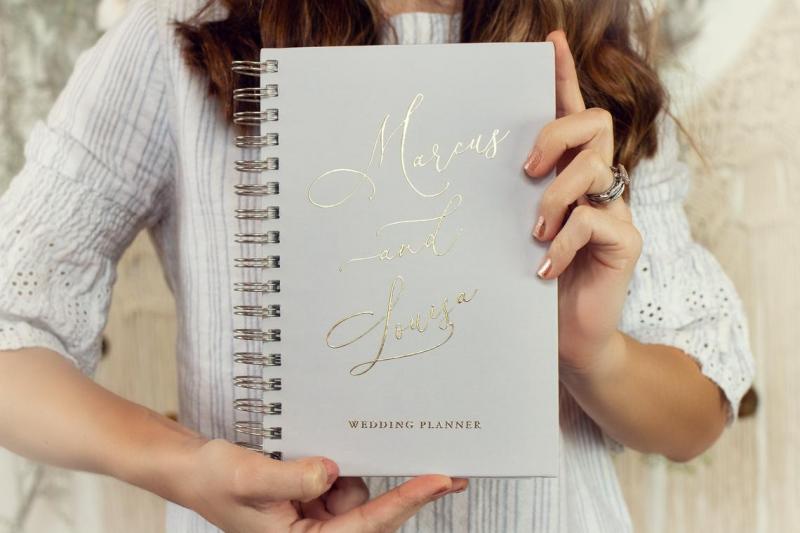 Customised Wedding Planner Book by PaperPeachShop, perfect for a hyper-organized and modern bride