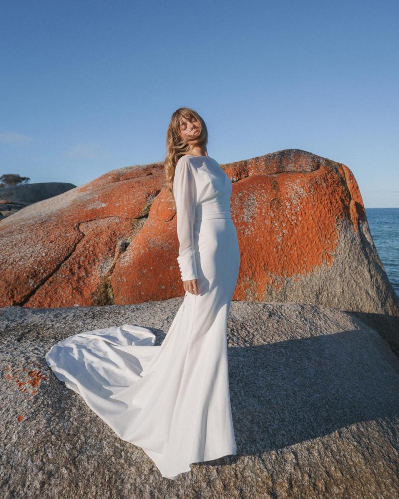 Brie long sleeve wedding dress by Karen Willis Holmes
