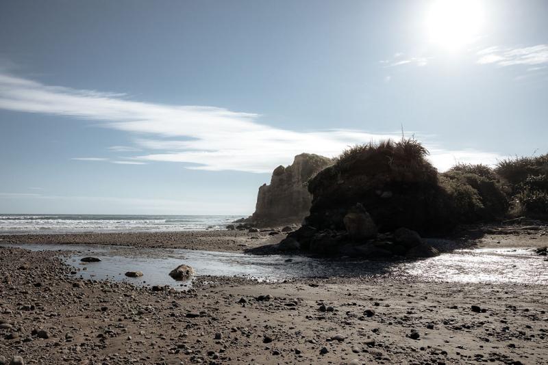 KWH real bride Hannah's nearby beach where the ceremony took place in Taranaki, New Zealand.