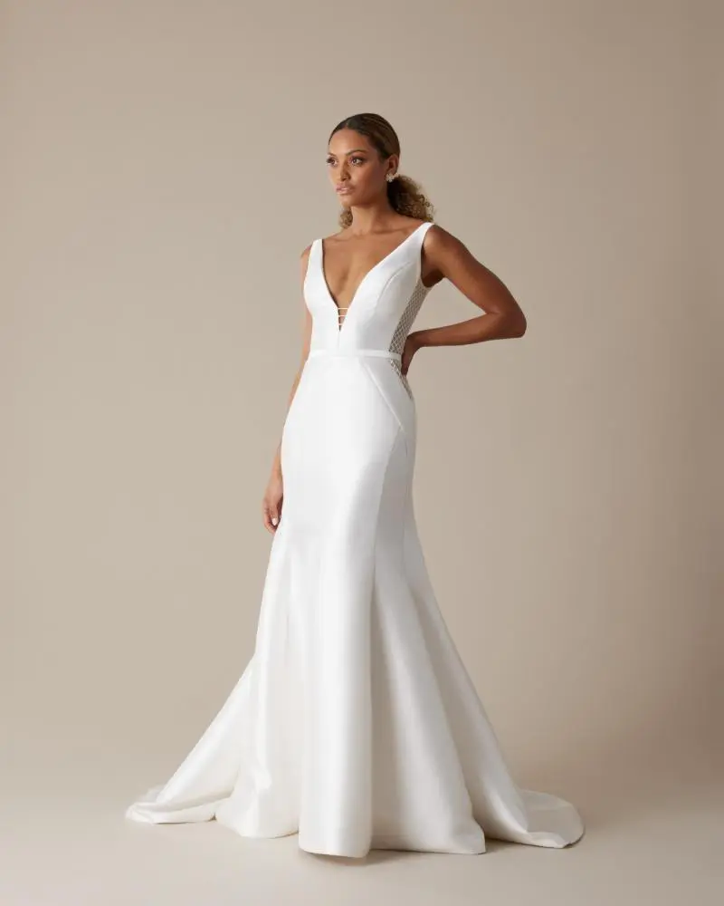 Johnathan Kayne 2845 Long Prom Dress Velvet Plunging Neckline Open Bac –  Glass Slipper Formals