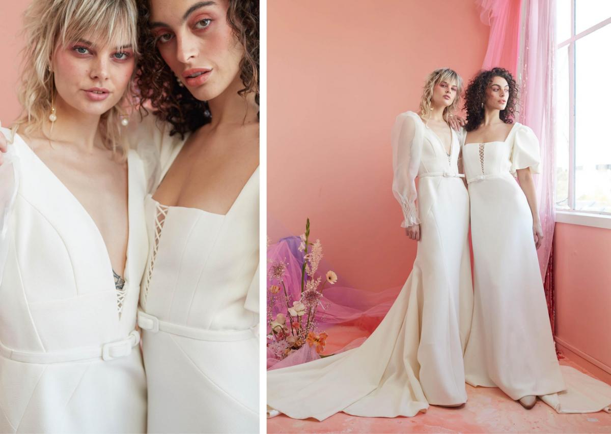 Together Journal features KWH's new Bespoke line that will be released later. It shows the models in modern crepe fit and flare wedding dresses.