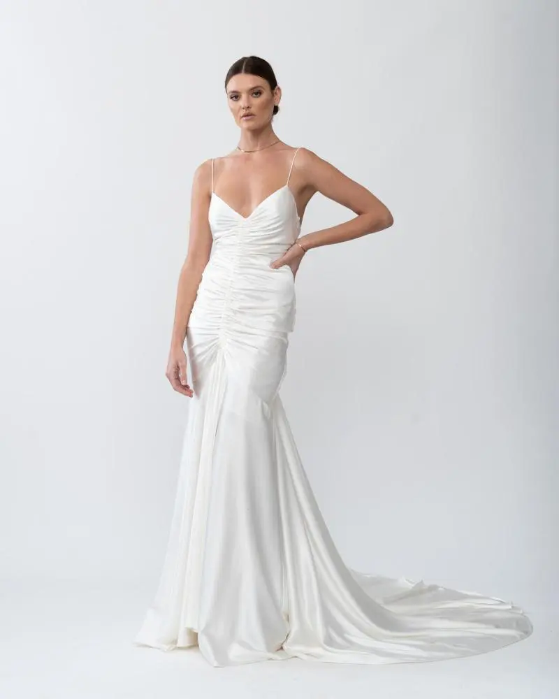 Adding spaghetti straps to wedding outlet dress