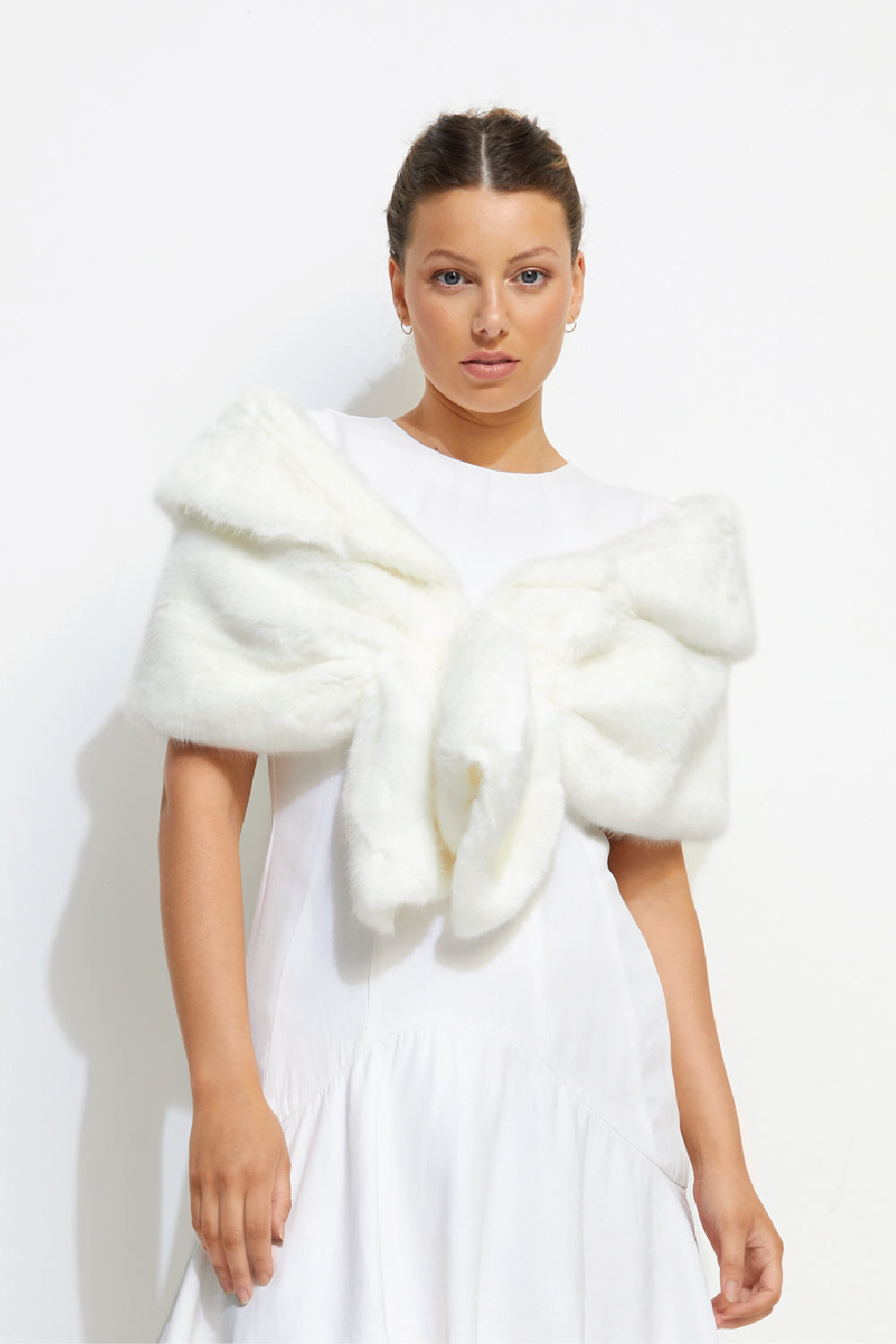 Unreal Fur Champagne Wrap in Ivory
