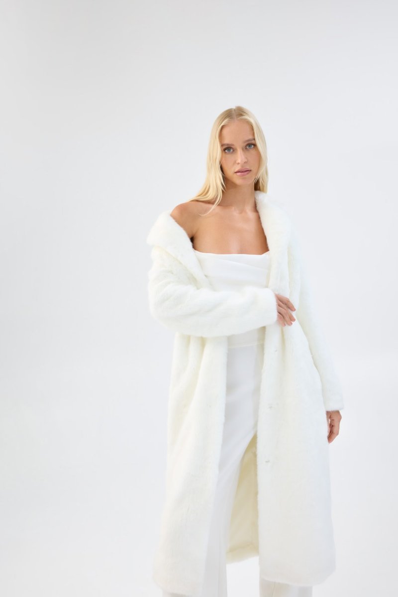 long bridal coat unreal fur dove coat