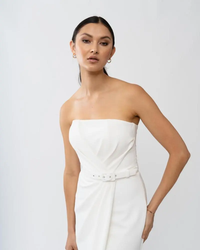 Drew Strapless Straight Neckline Wedding Dress Karen Willis Holmes